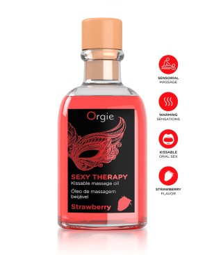 Huile de massage embrassable Sexy Therapy fraise