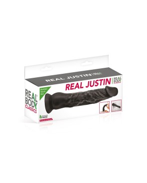 Gode réaliste 21 cm noir  - Real Justin